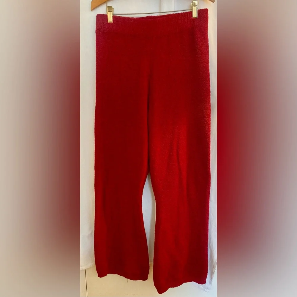 Red 3 Piece Knit Set - Sweater, Crop Tank & Wide Leg Pants Size XL